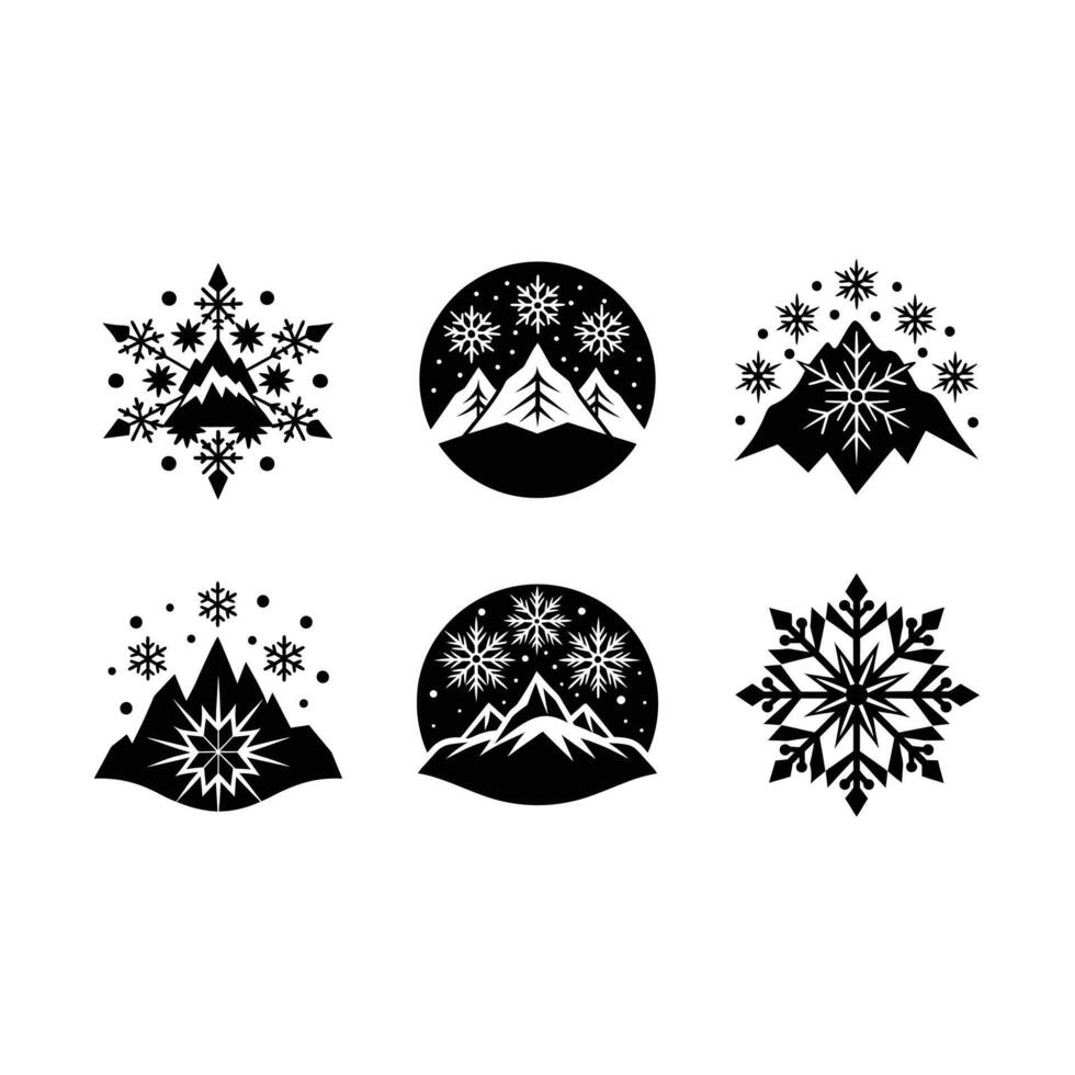 Snow Illustration - Linocut Silhouette Design vector