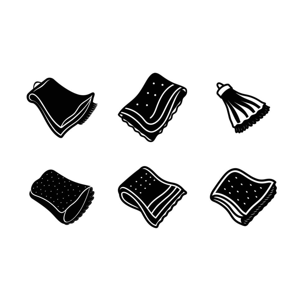 Washcloth Illustration Linocut Silhouette Design vector