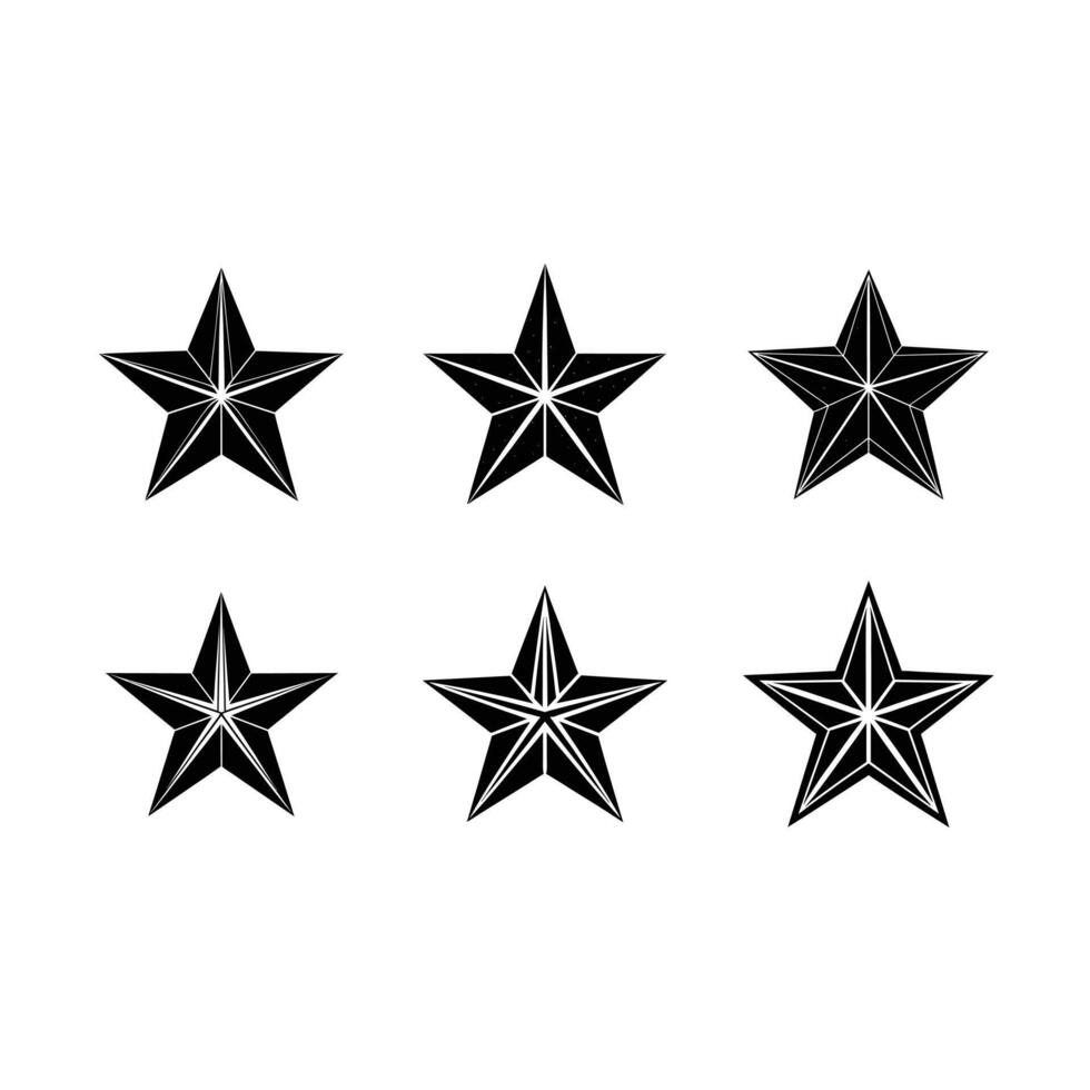 Star and Linocut Silhouette Design vector