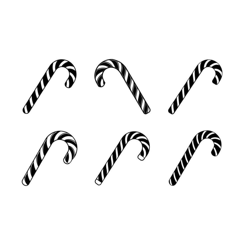 Candy Cane Illustration, and Linocut Silhouette Design vector