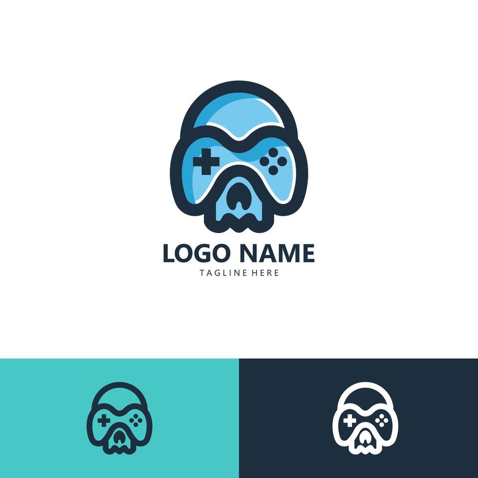 skull game logo design vector