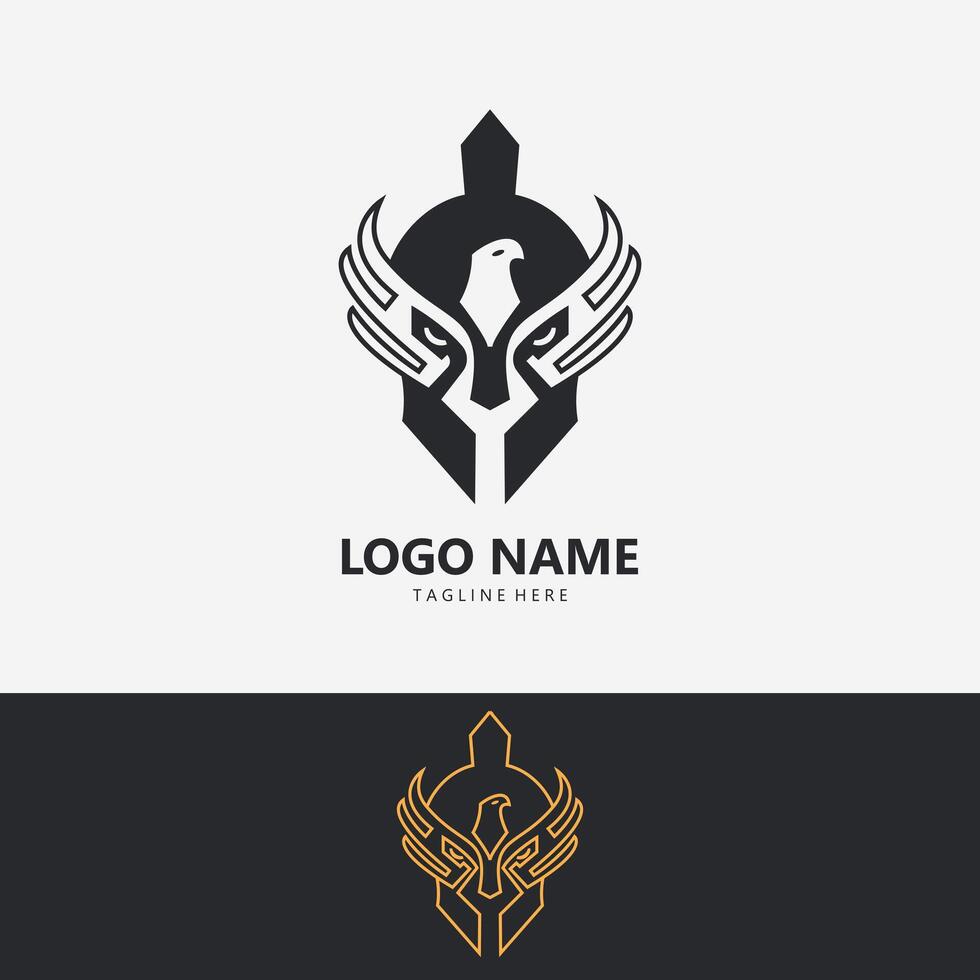 Spartan Eagle logo design vector