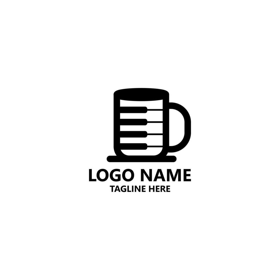 mug piano logo design vector