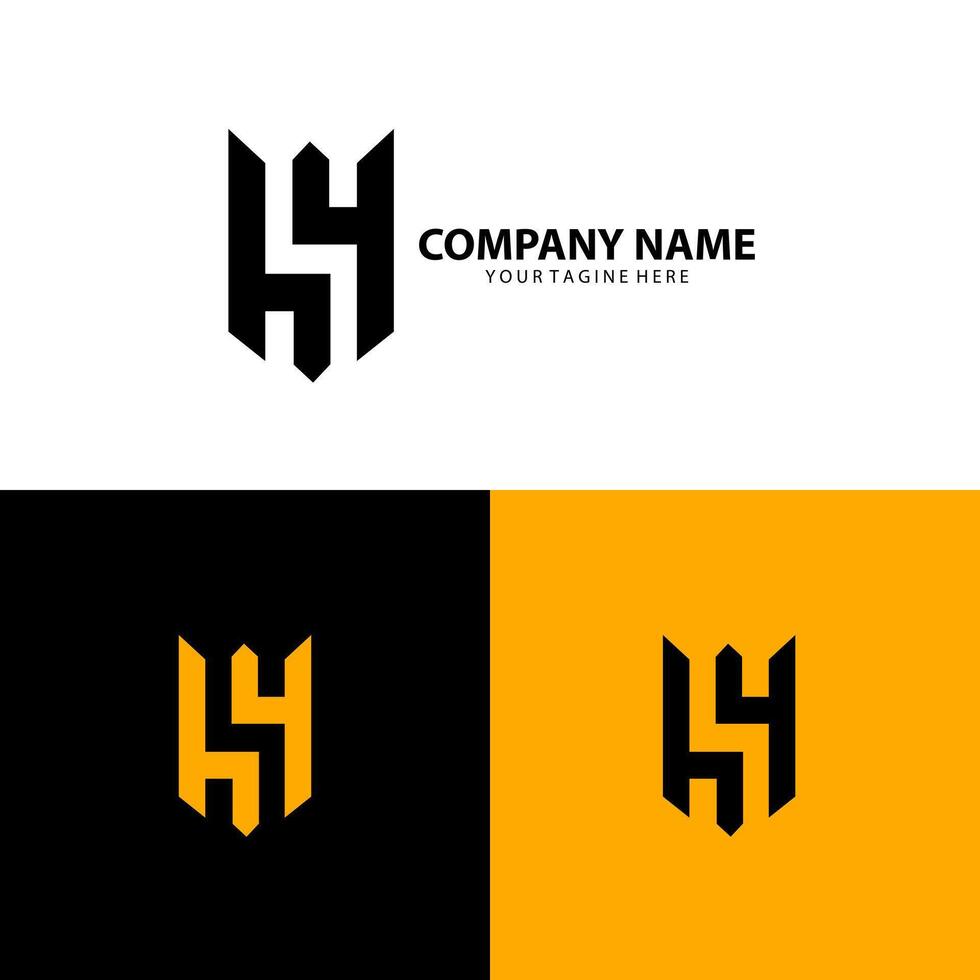 letter HS logo design vector