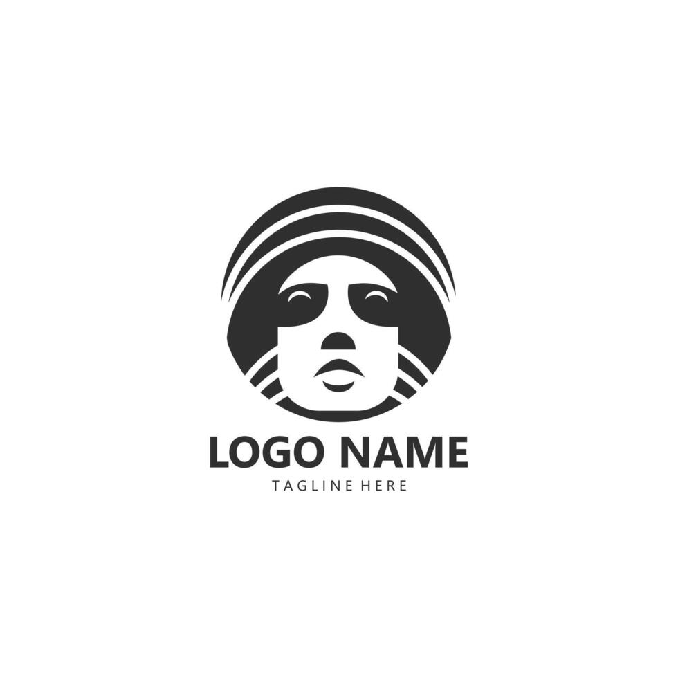 retro style people logo design vector
