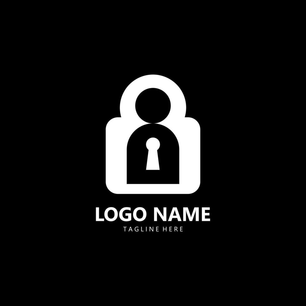 profile lock logo design vector