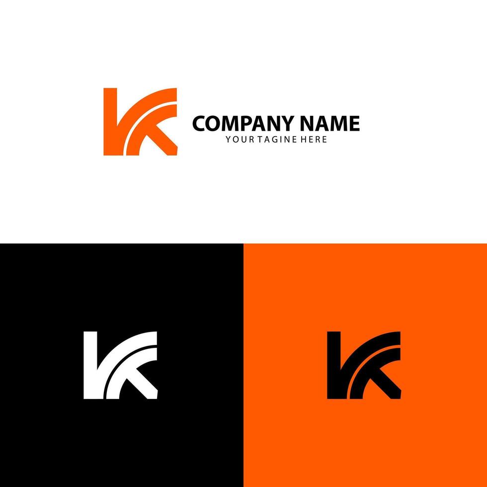 letter VK logo design vector