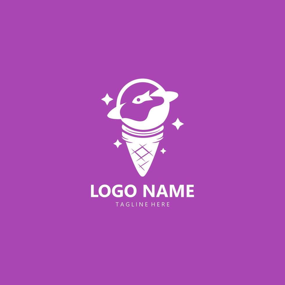 planet ice cream logo design vector