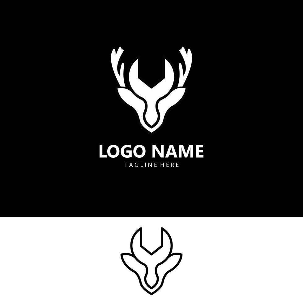 deer garage logo design vector