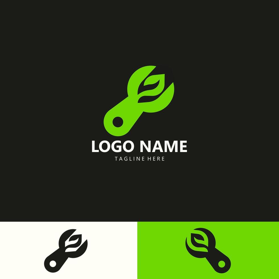 eco garage logo design vector