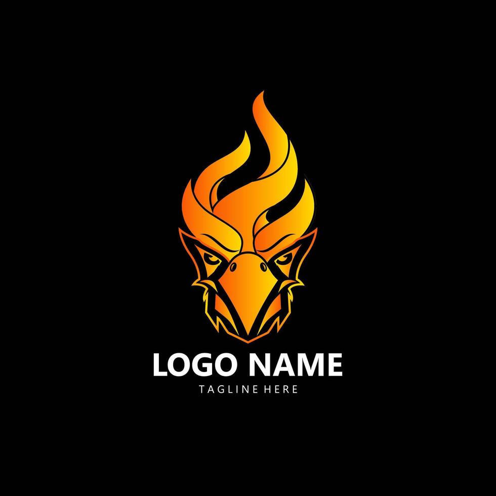 fire eagle logo design vector
