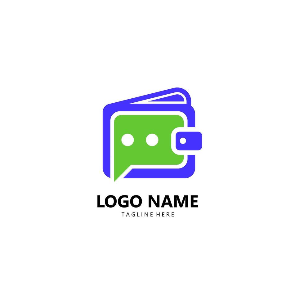 chat wallet logo design vector