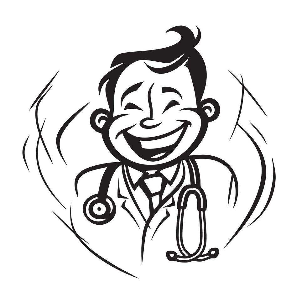 A cartoon doctor with a stethoscope vector