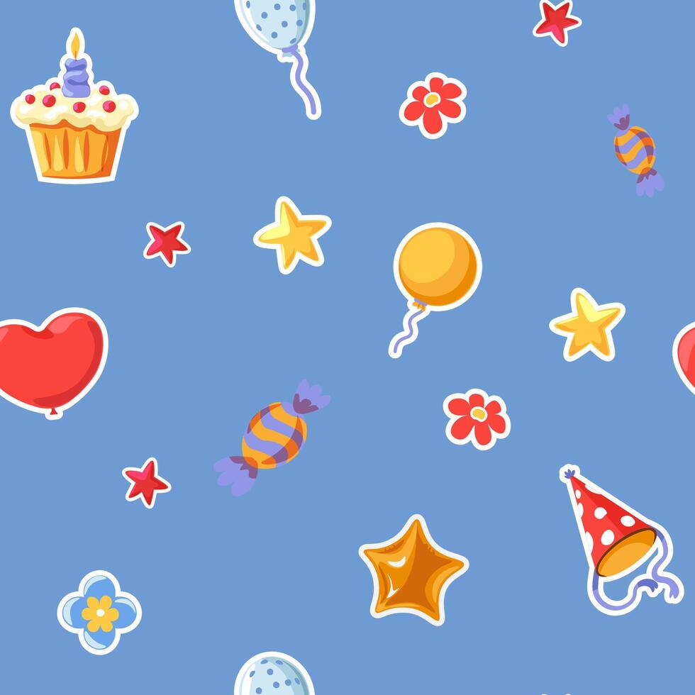 Festive birthday pattern seamless vector