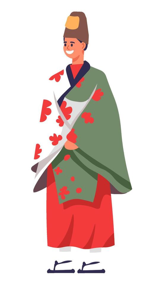 Traditional Japanese Costume Design vector