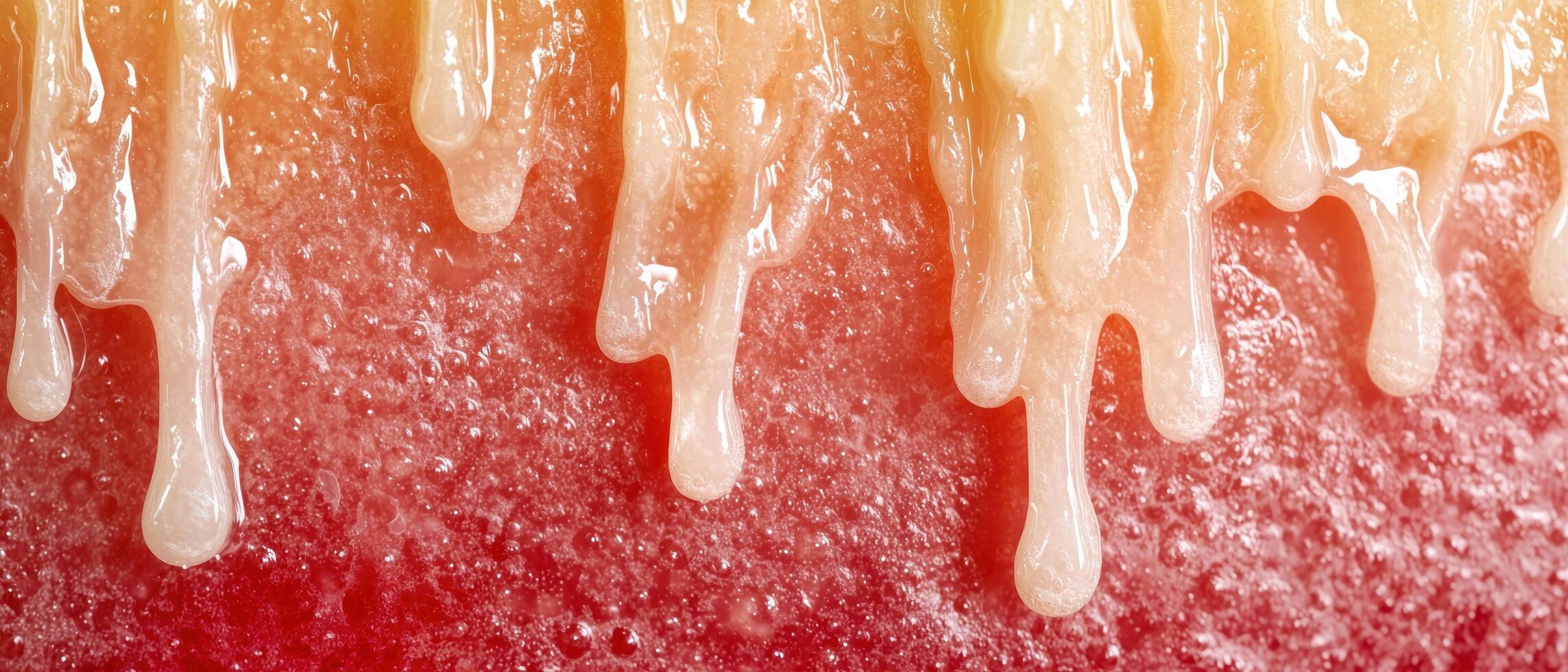 Closeup of red and white gummy candy photo