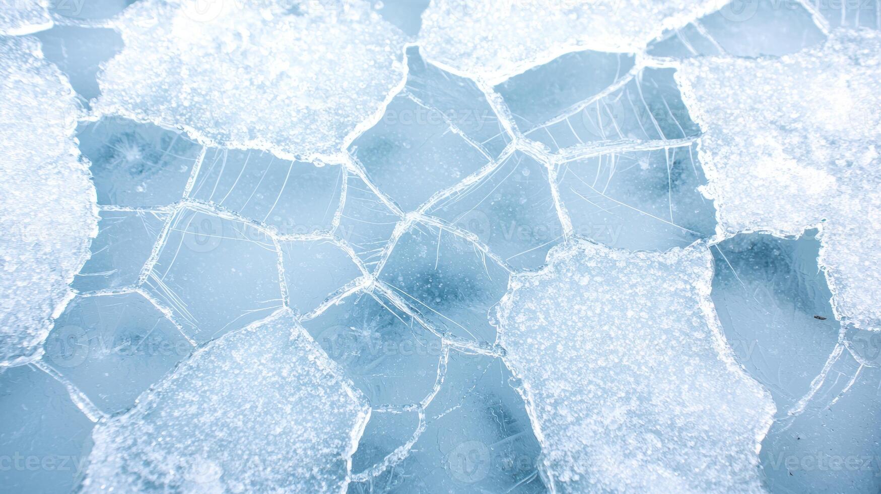 Cracked ice texture with intricate patterns photo