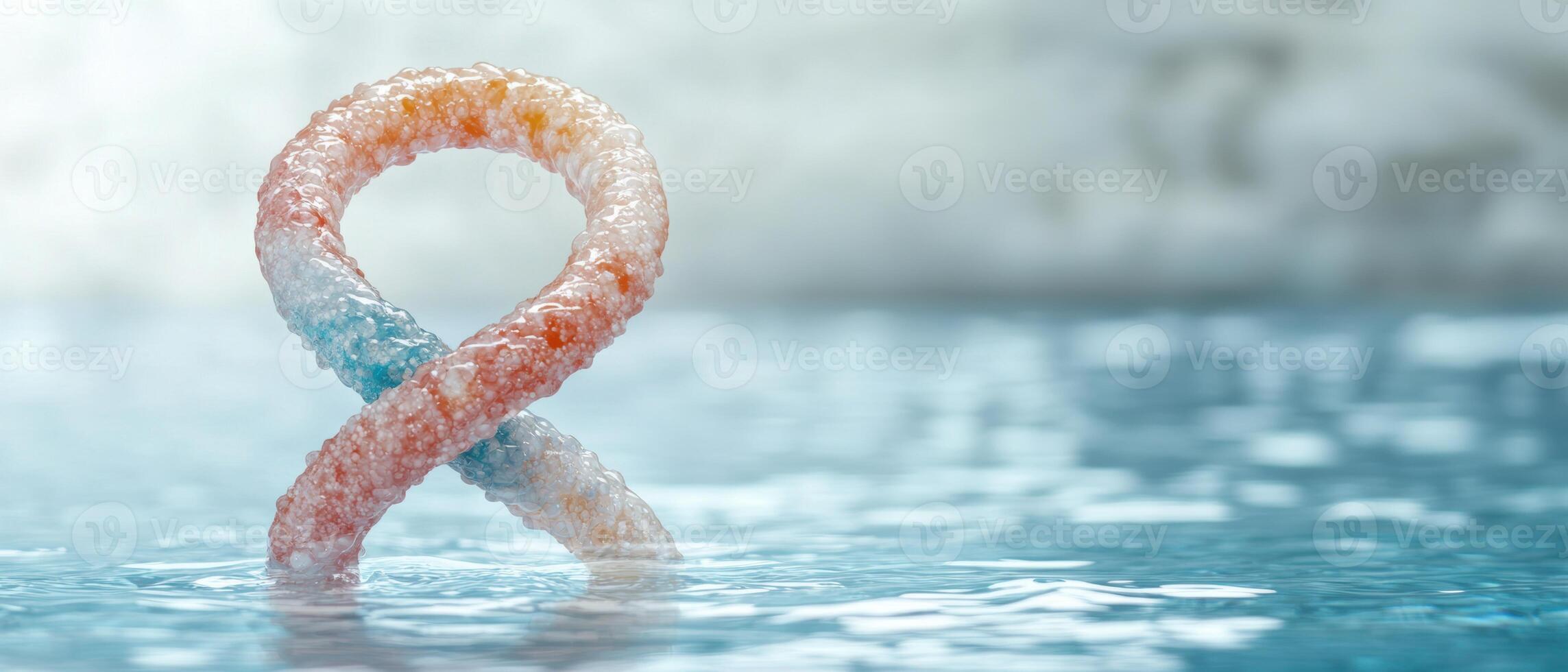 Colorful abstract ring floating in water photo