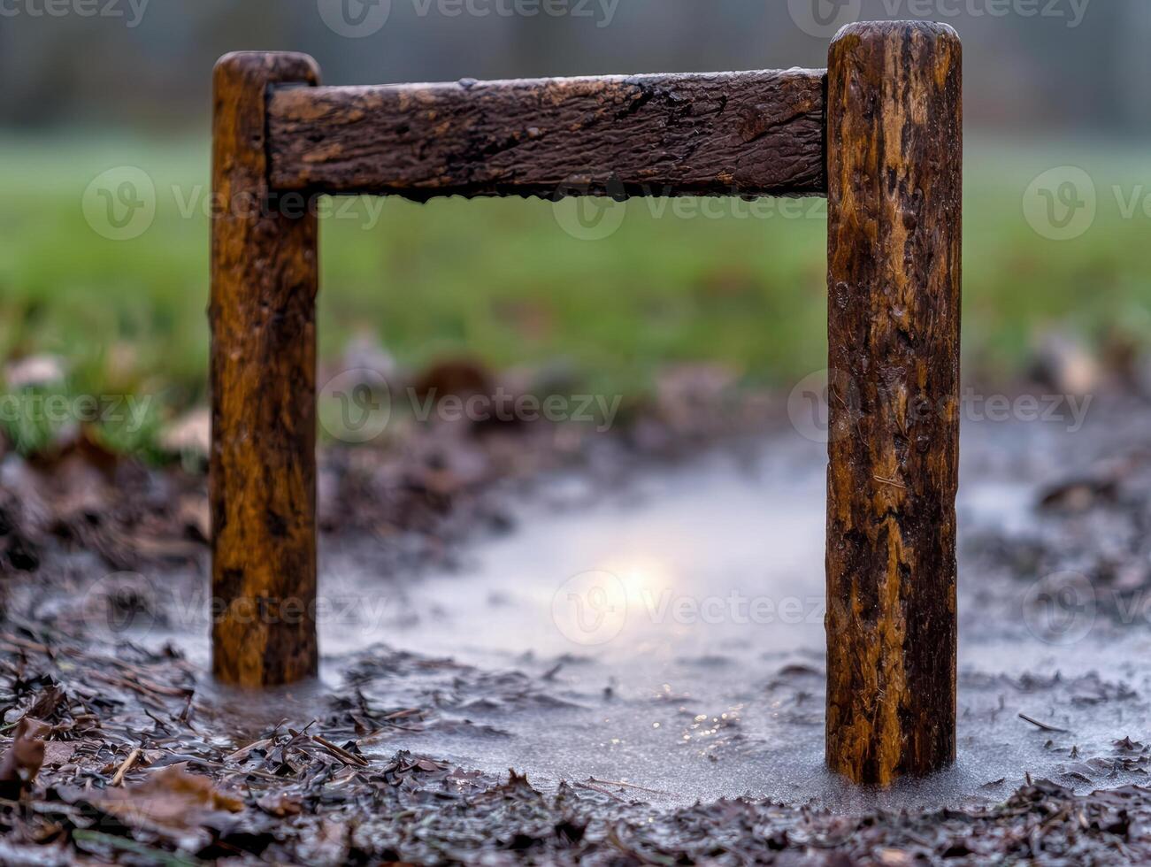 Rustic wooden frame in nature photo