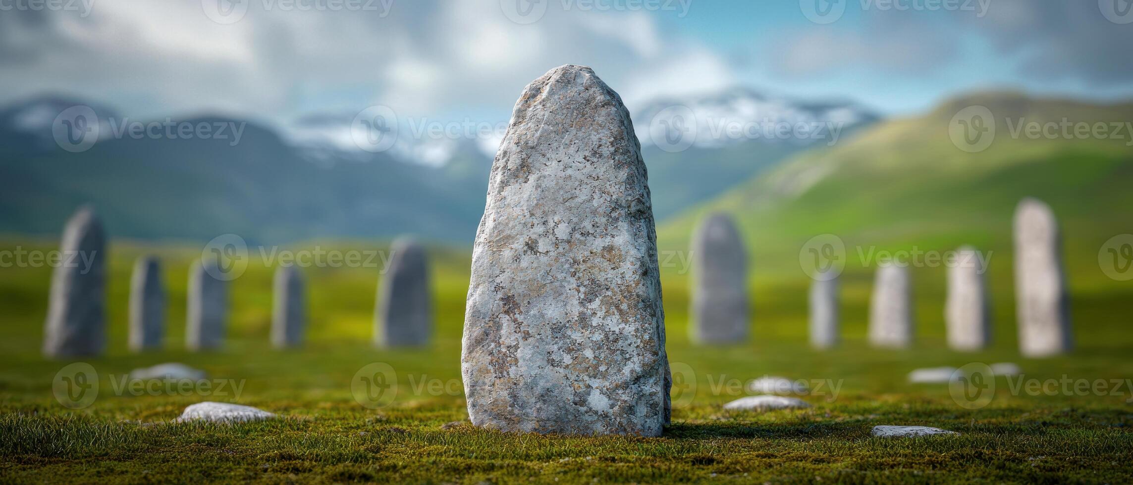ancient stone monoliths in a serene landscape photo