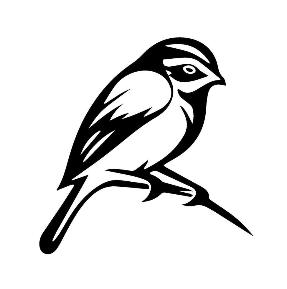 Detailed Bird Tattoo Design vector