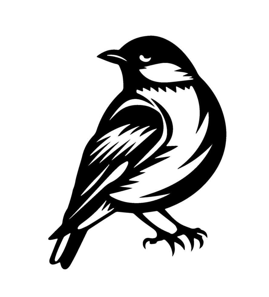 Detailed Bird Tattoo Design vector