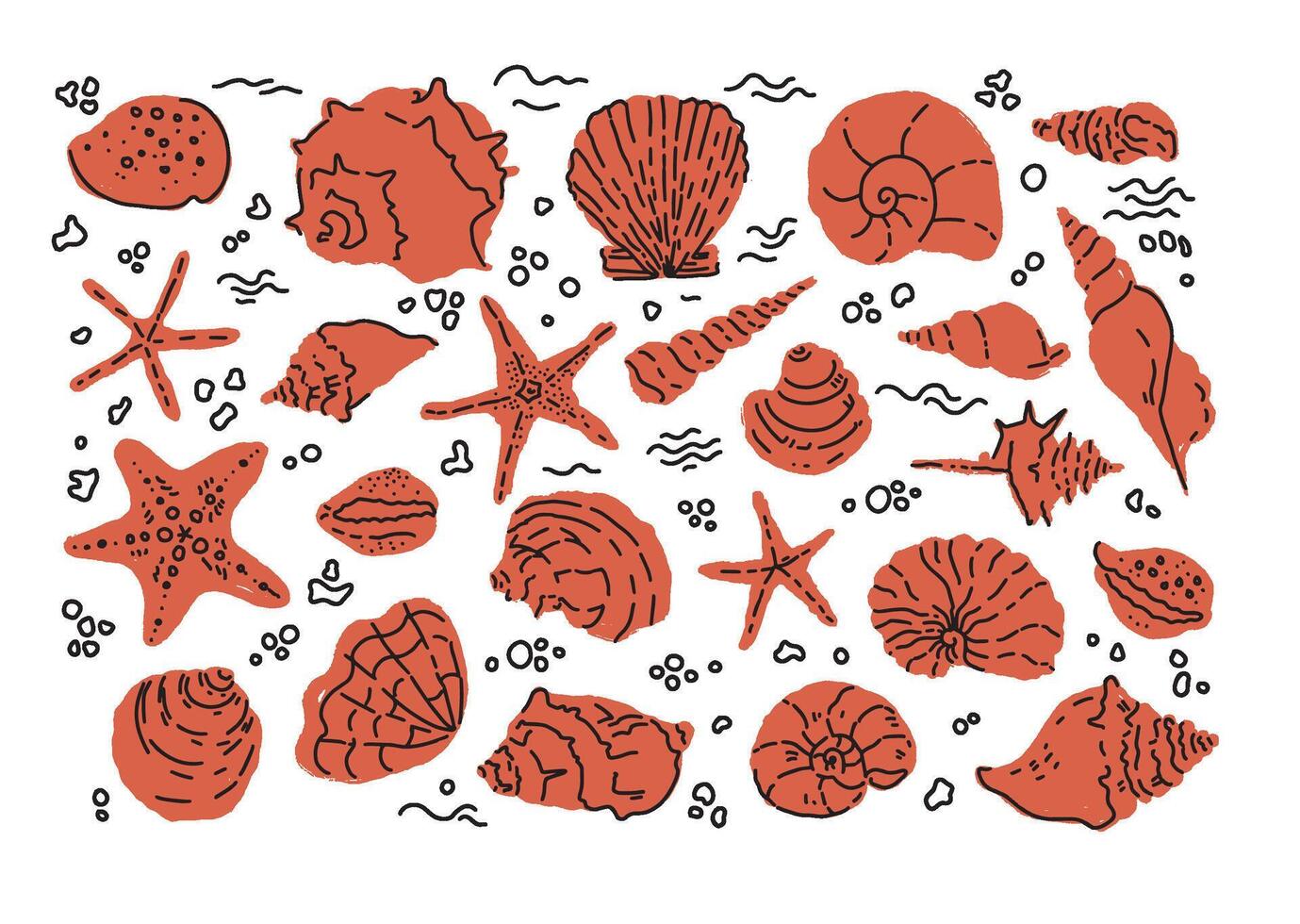 Textured Red Shell Art vector