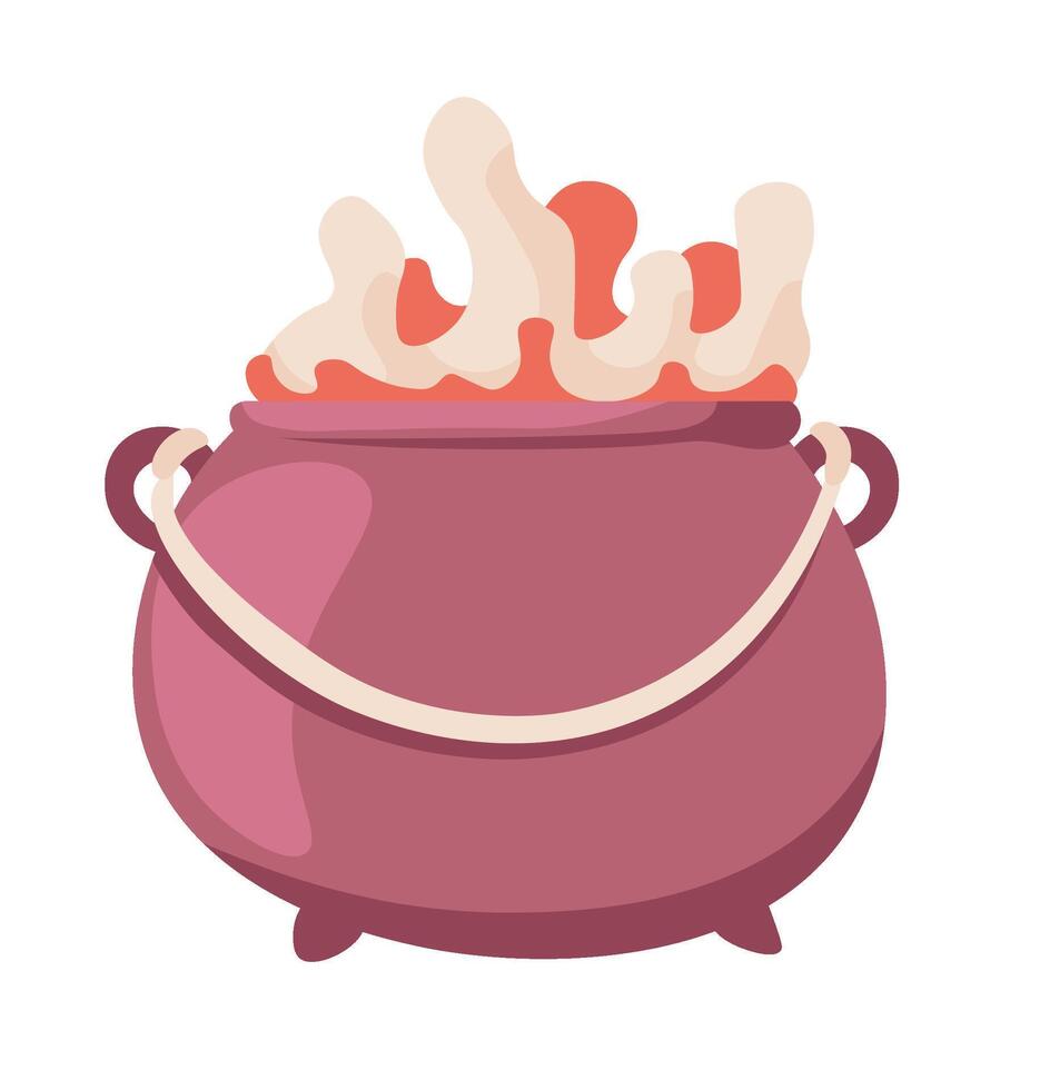 Cauldron with Bubbling Witch Potion vector