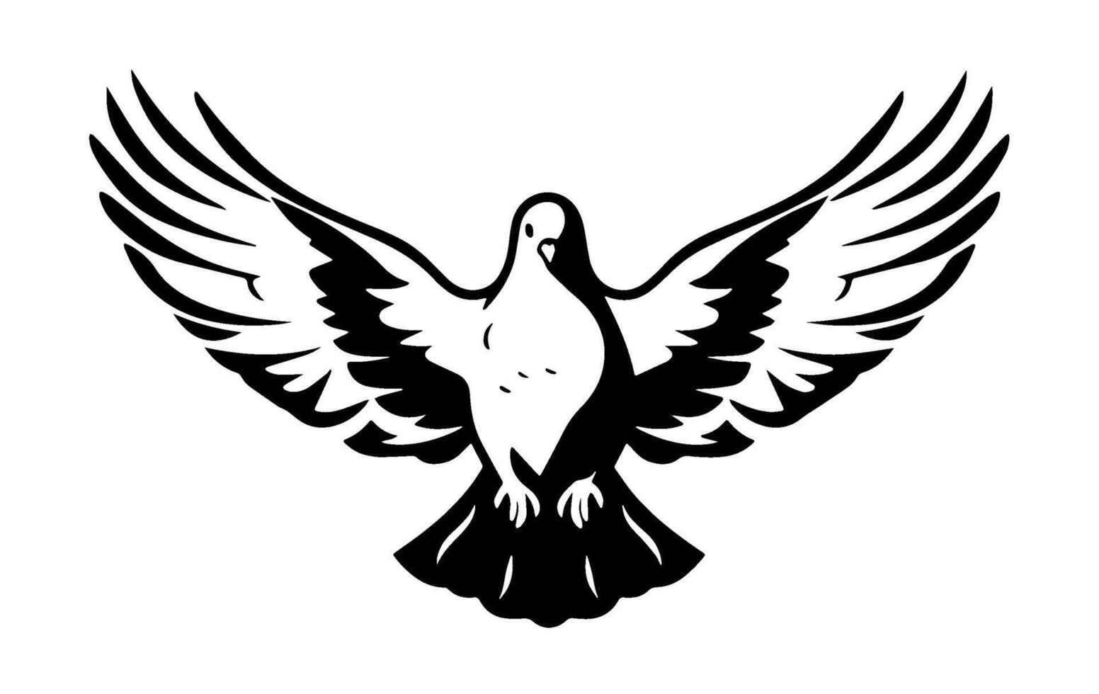 Black and White Dove Illustration vector
