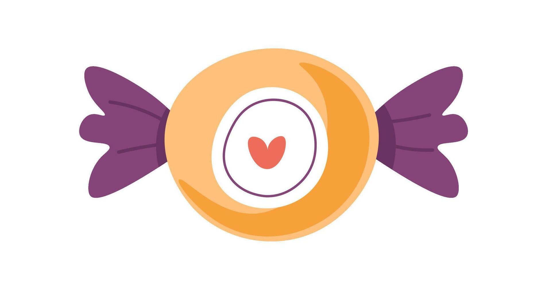 Candy with heart shaped center vector