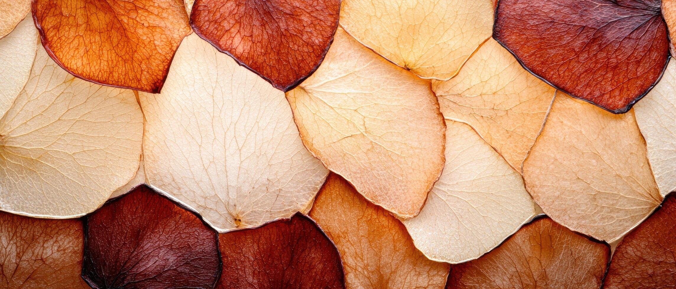 Colorful dried leaves texture background photo