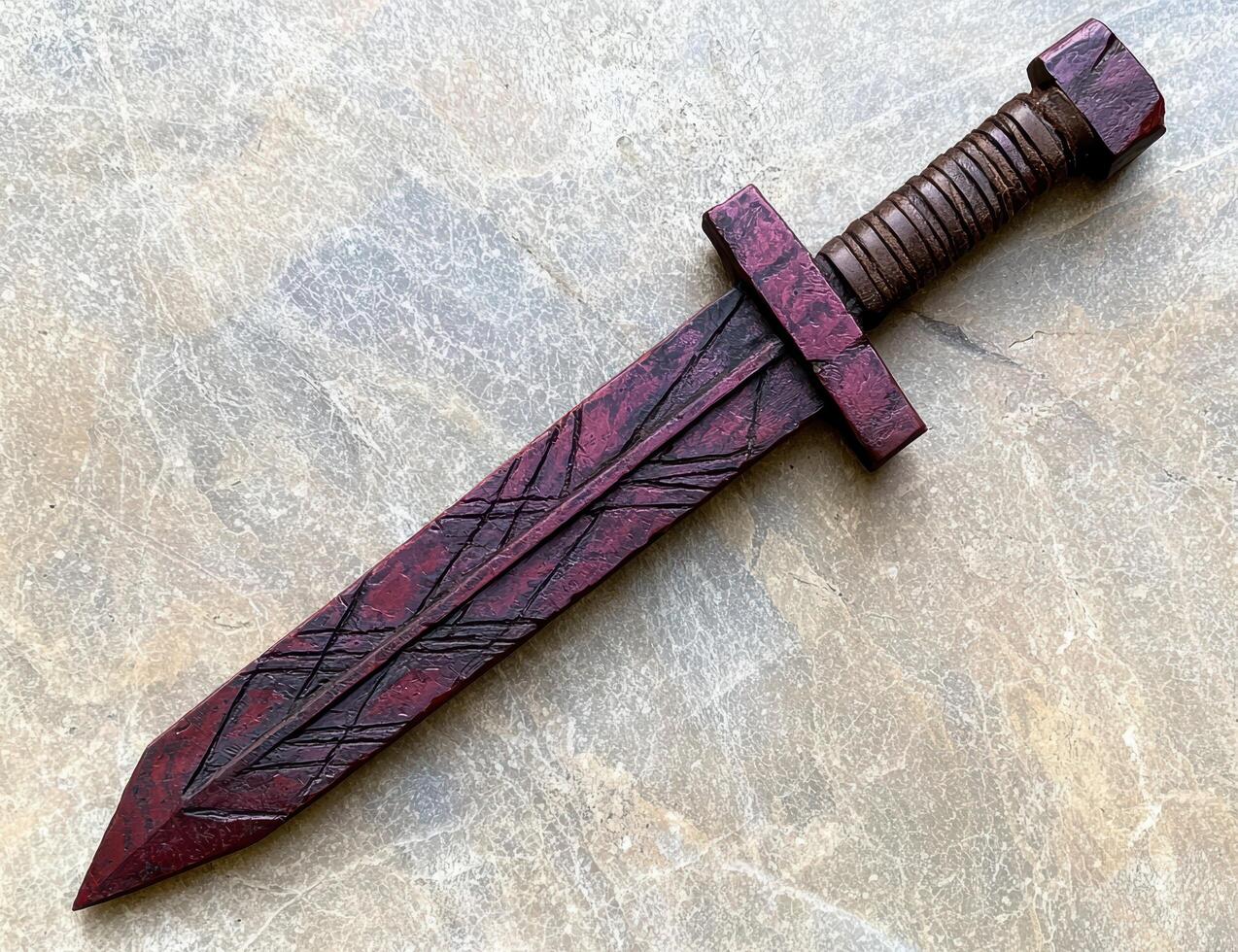 Ornate dagger with intricate pattern photo