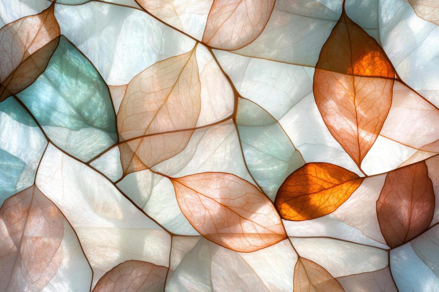 Vibrant autumn leaves with intricate patterns photo