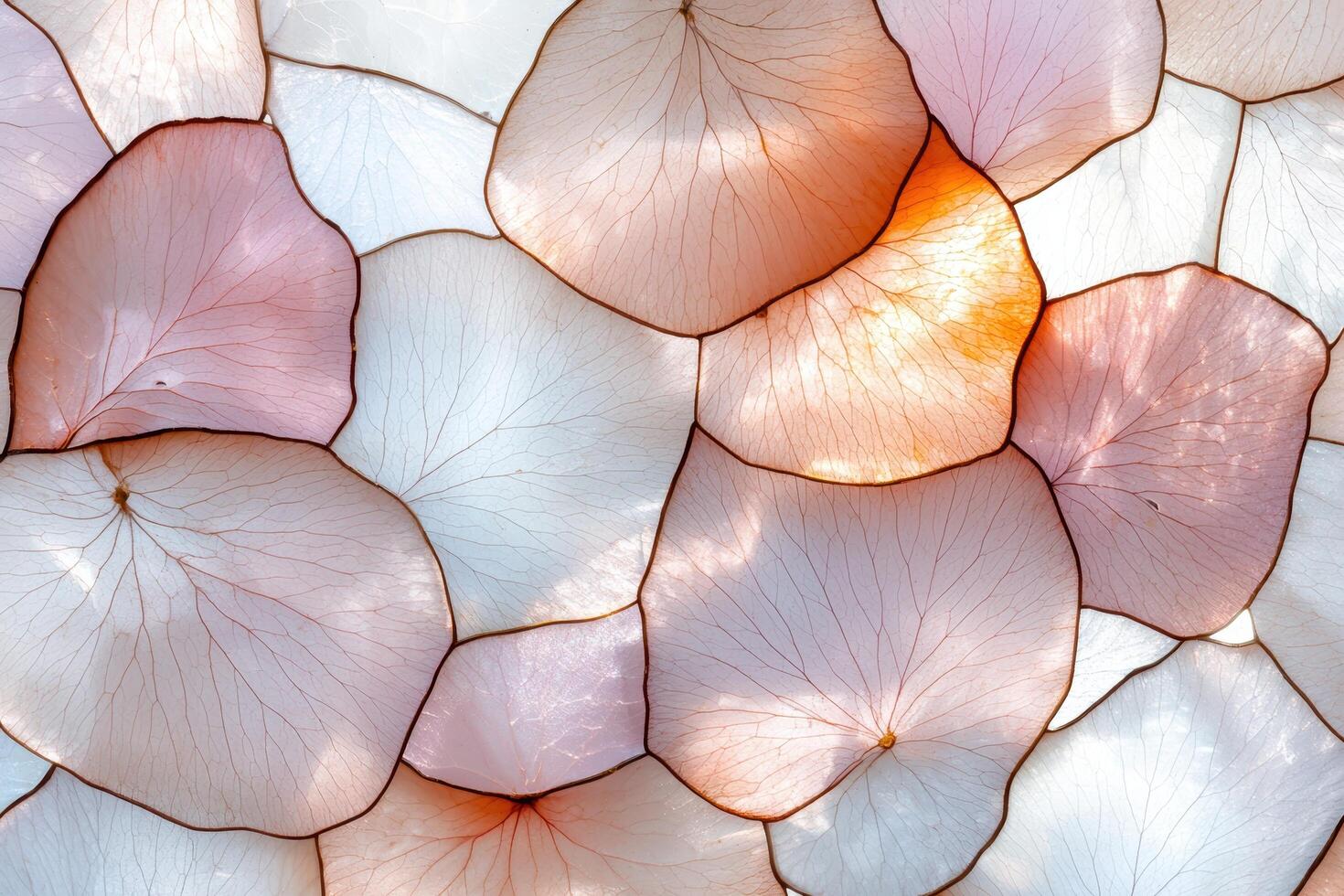 Vibrant floral petals with intricate patterns photo