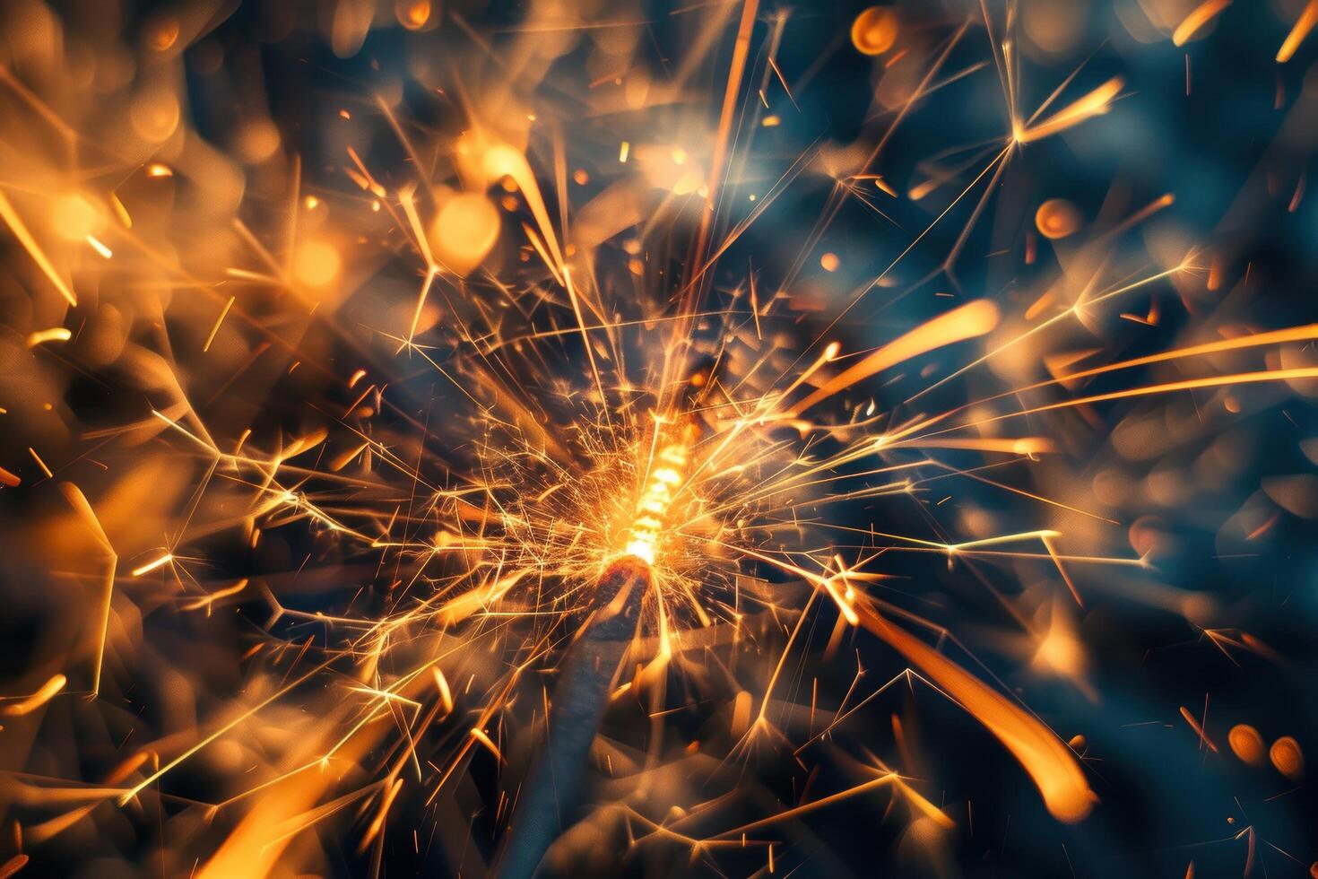 Sparkling fireworks display photo
