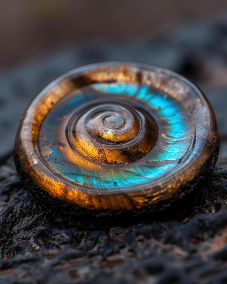 Mesmerizing swirl of colors in natural wood photo
