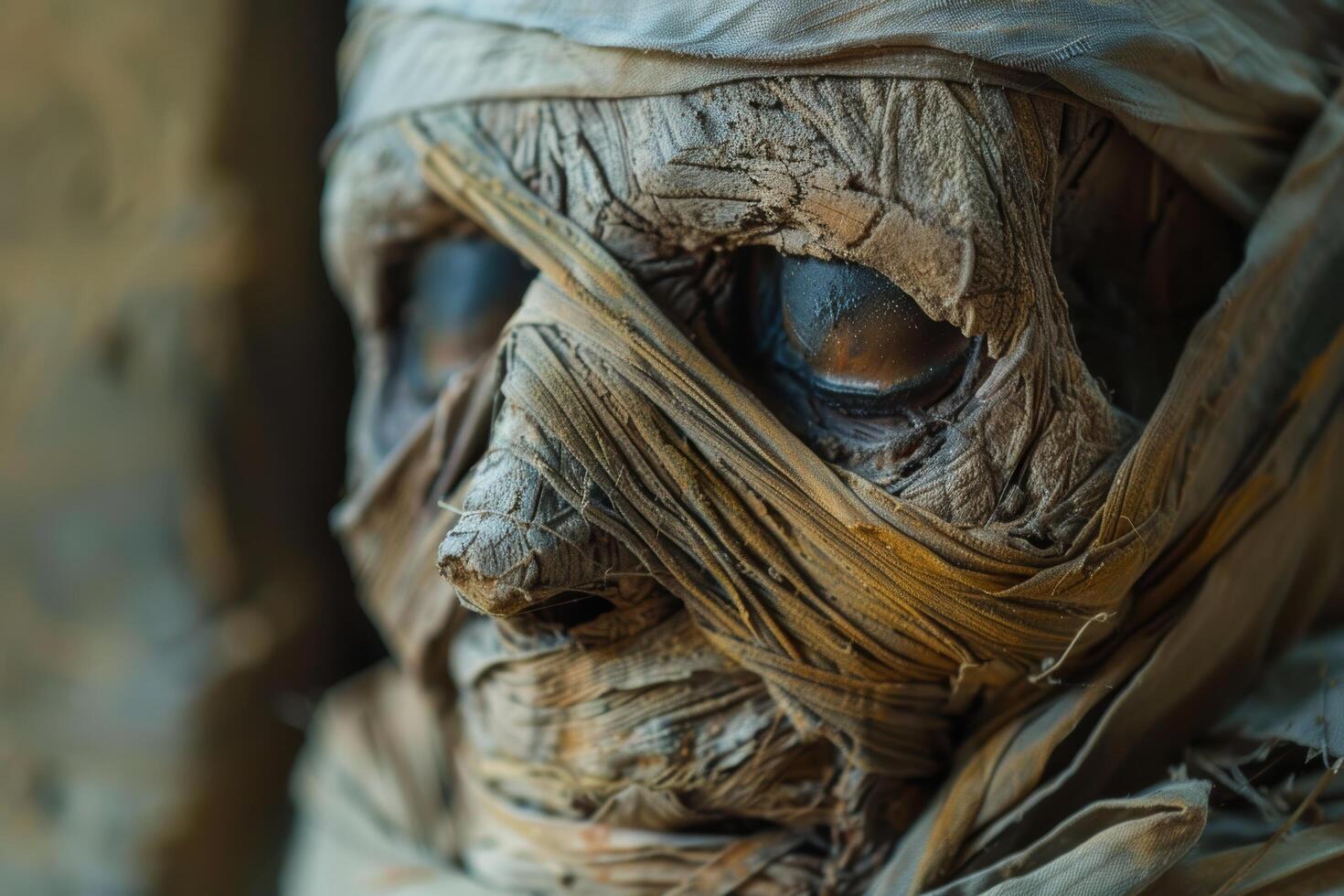 Close up of a mummified eye photo