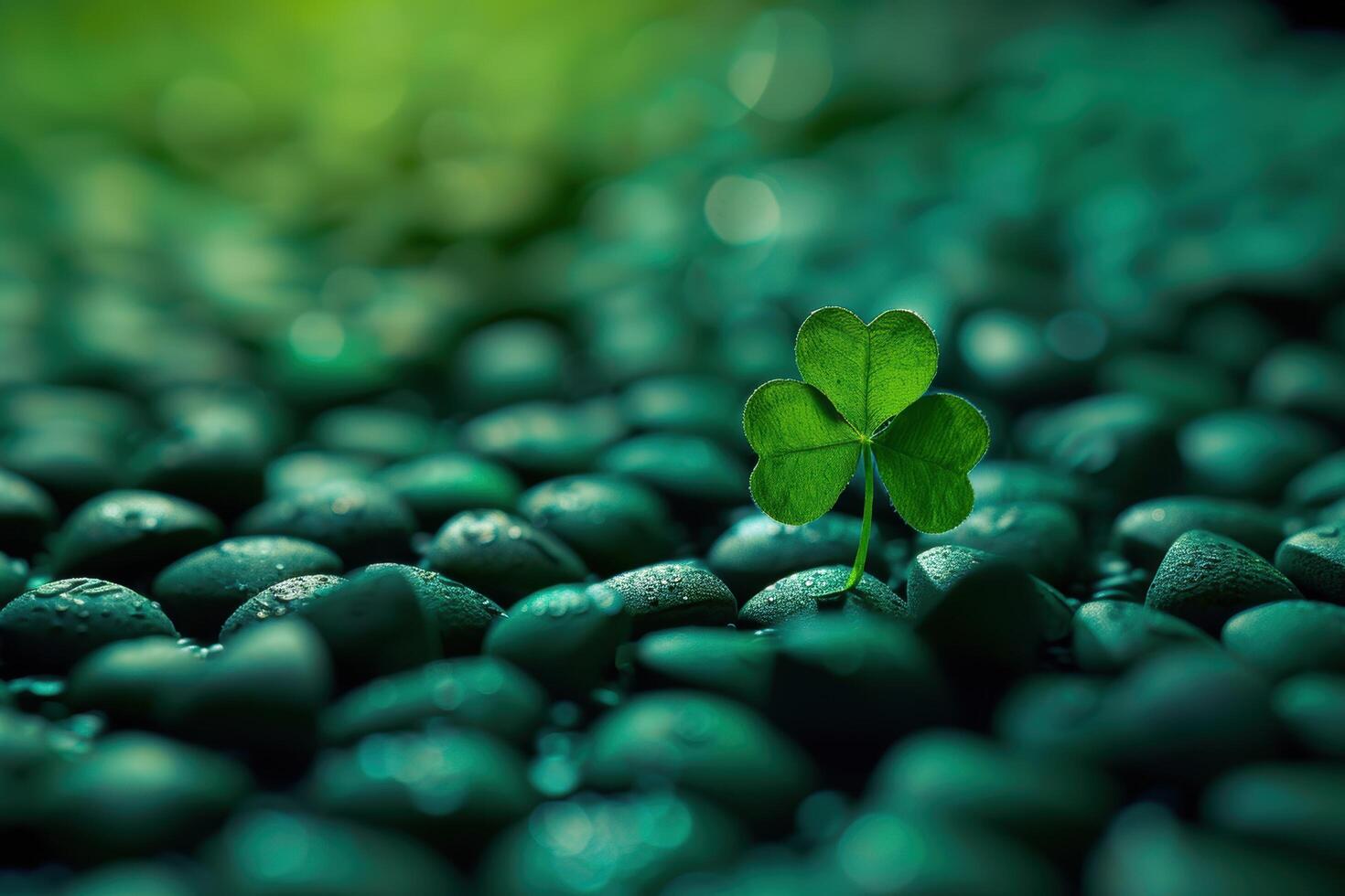 Vibrant green shamrock leaf in nature photo