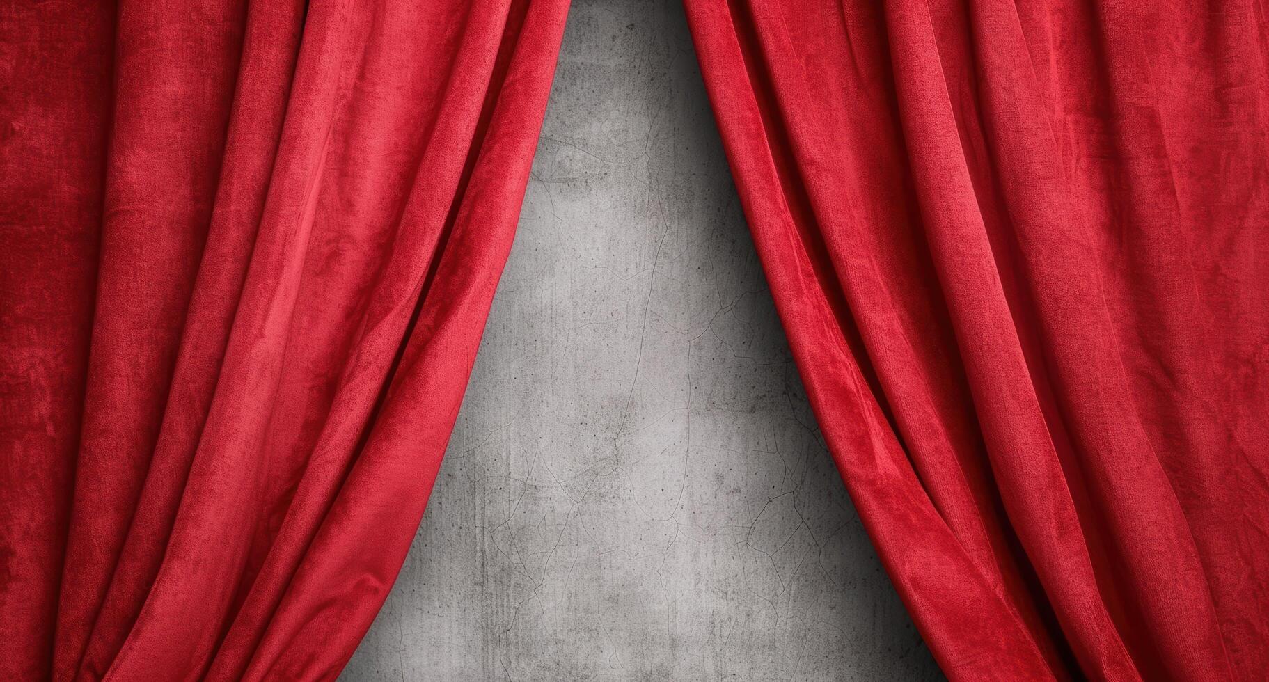 red curtain on a concrete wall photo