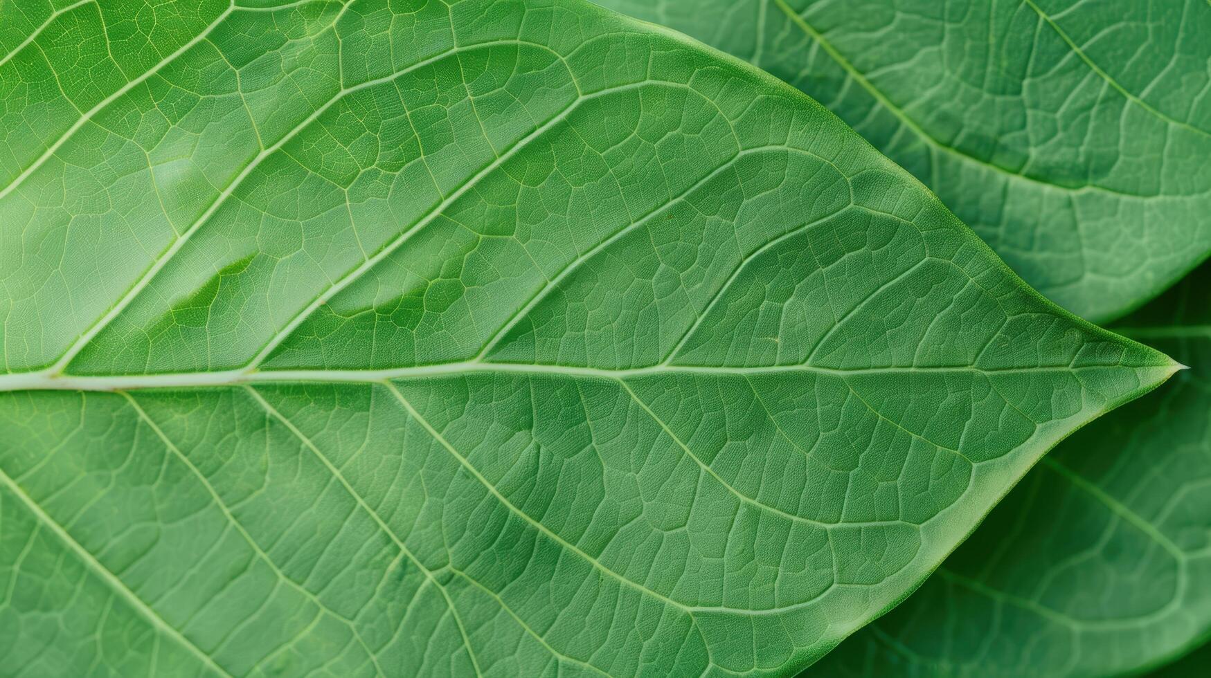 Close up of a green leaf with intricate veins photo