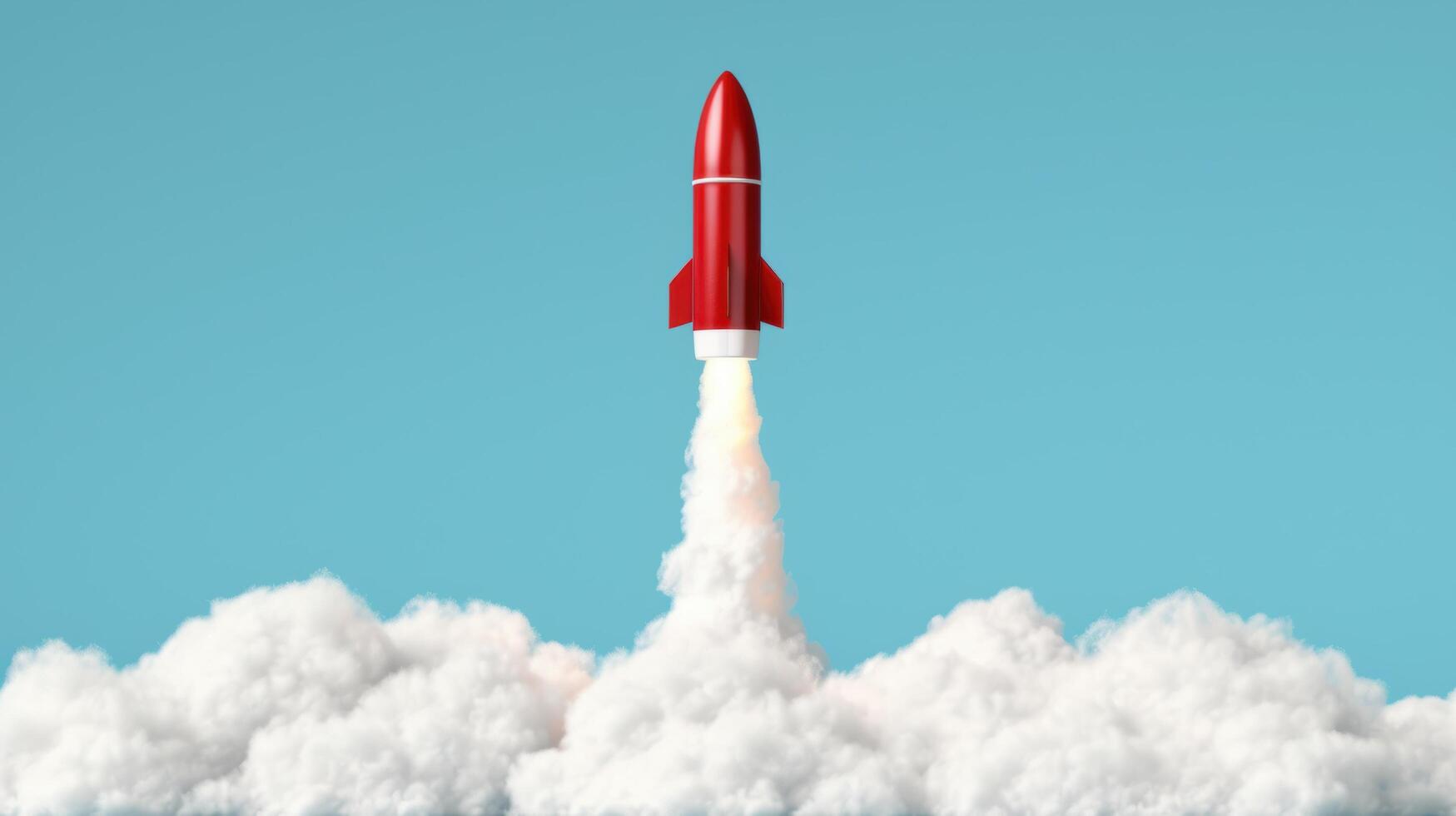 Rocket launching into the sky photo
