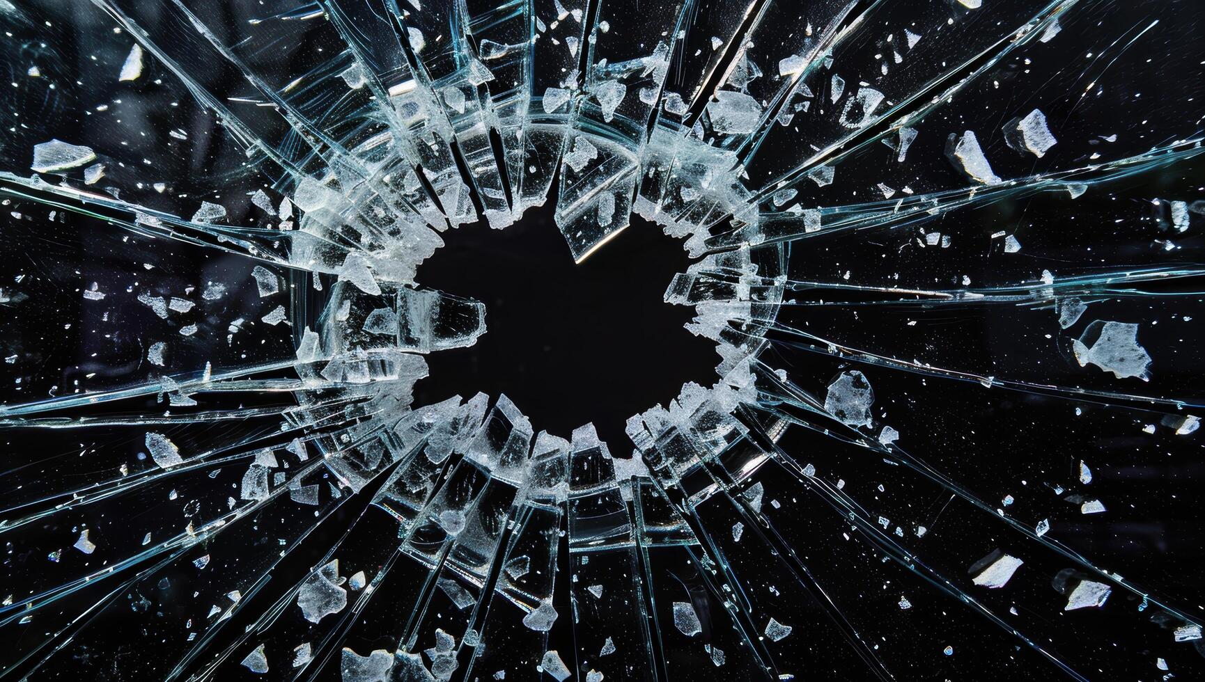 Shattered glass background with abstract pattern photo
