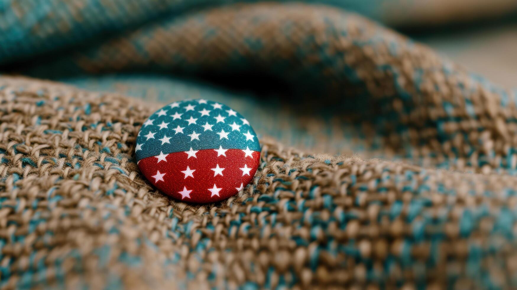 American flag pattern on a round button photo