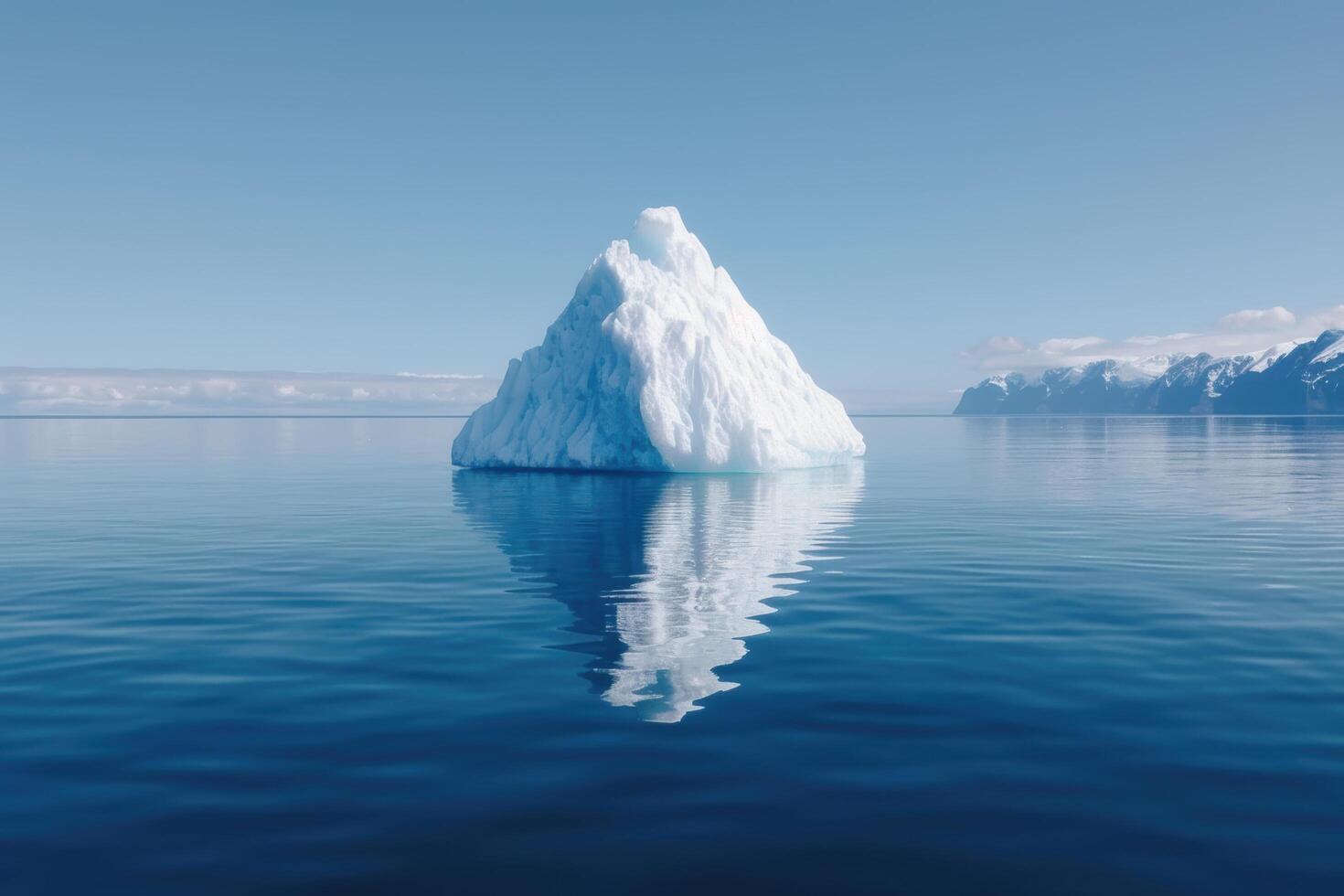 Majestic Iceberg Floating in Calm Ocean photo