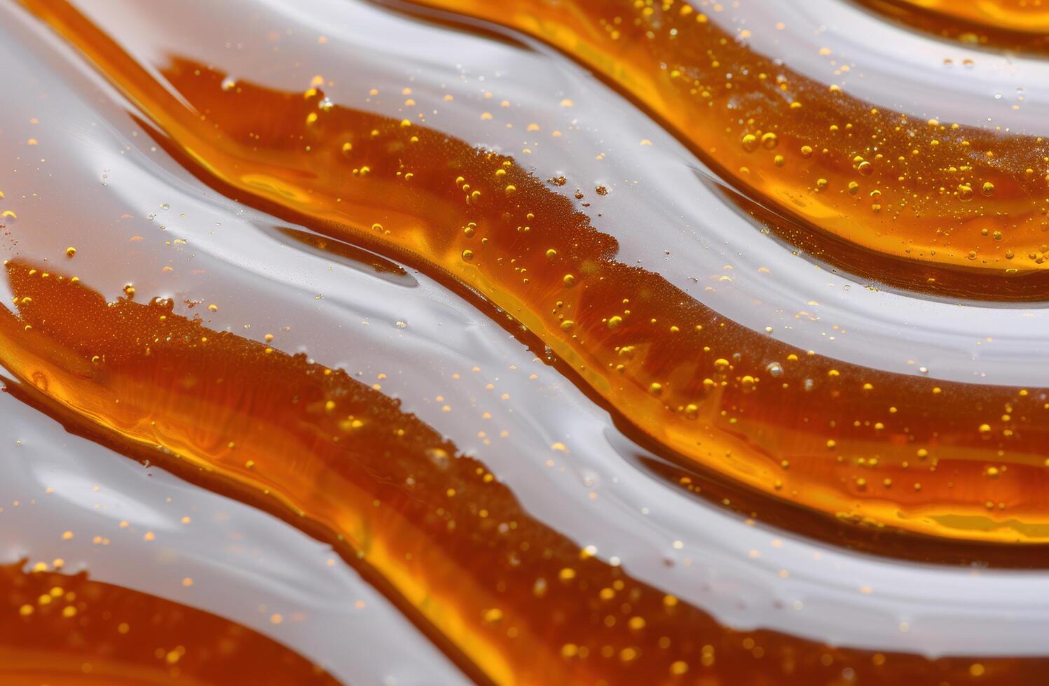 close up of amber colored honey dripping photo