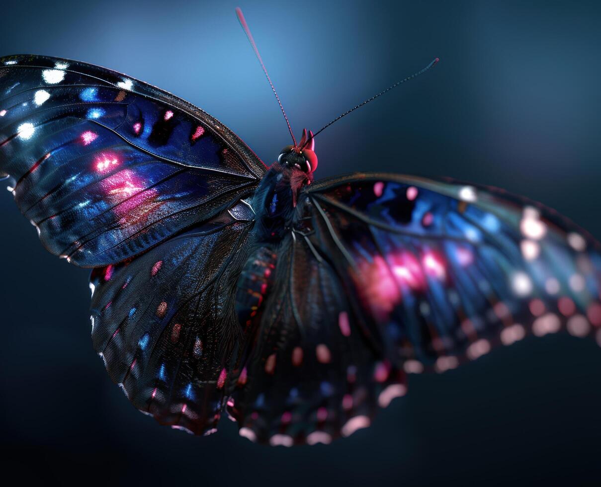 Vibrant butterfly with intricate wing patterns photo