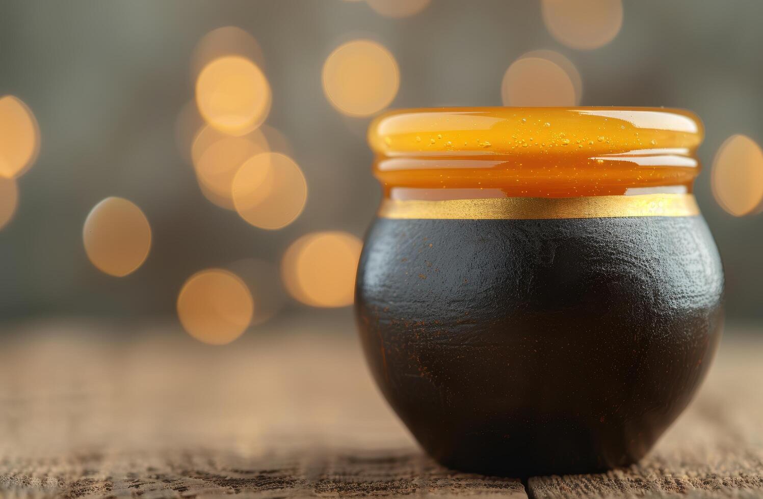 Cozy winter drink in a glass jar photo