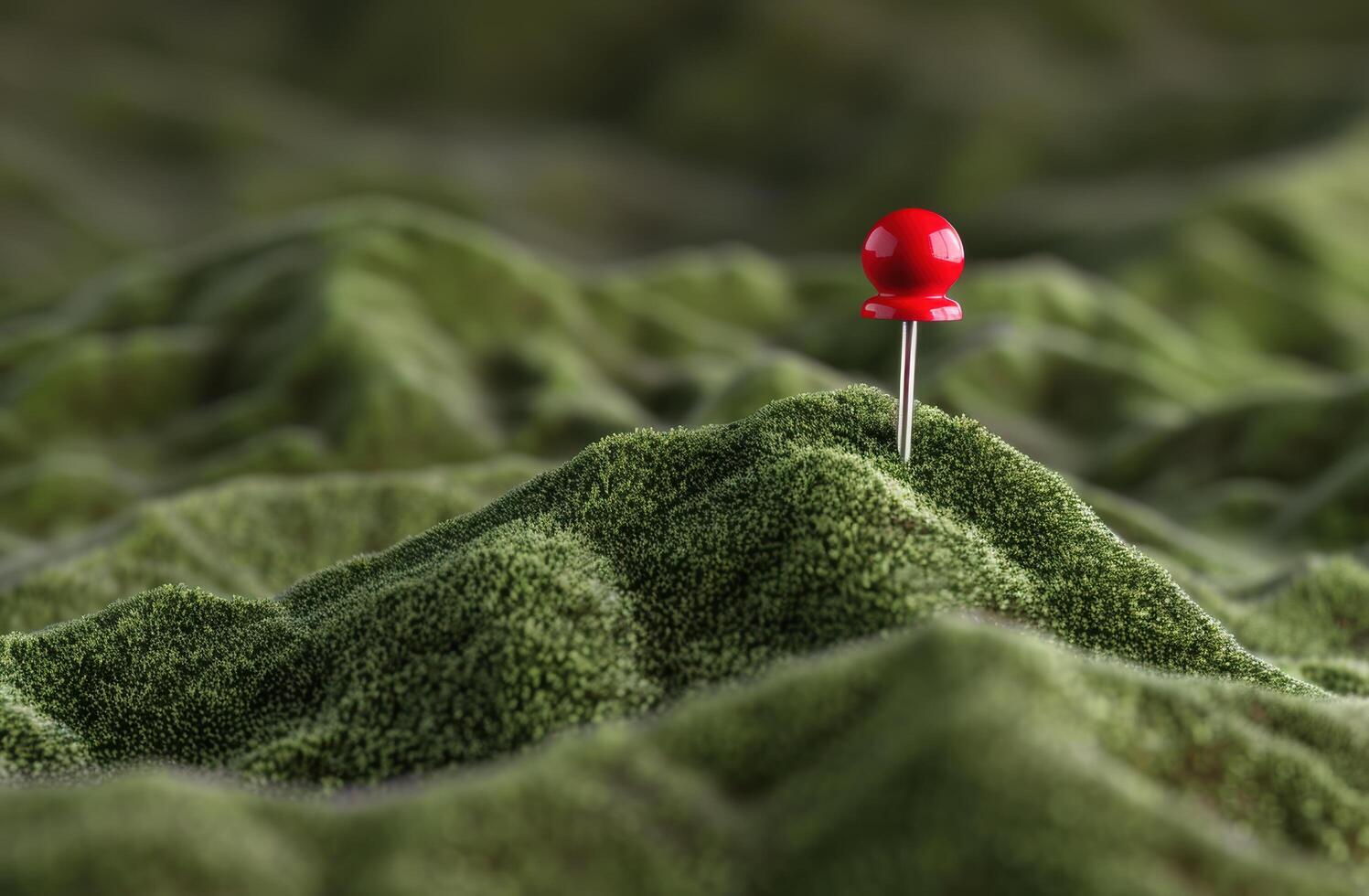 Vibrant red mushroom on a mossy mound photo