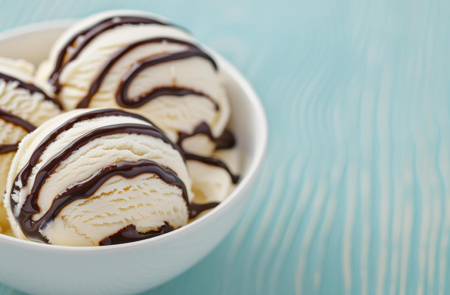 delicious chocolate dipped ice cream scoops photo
