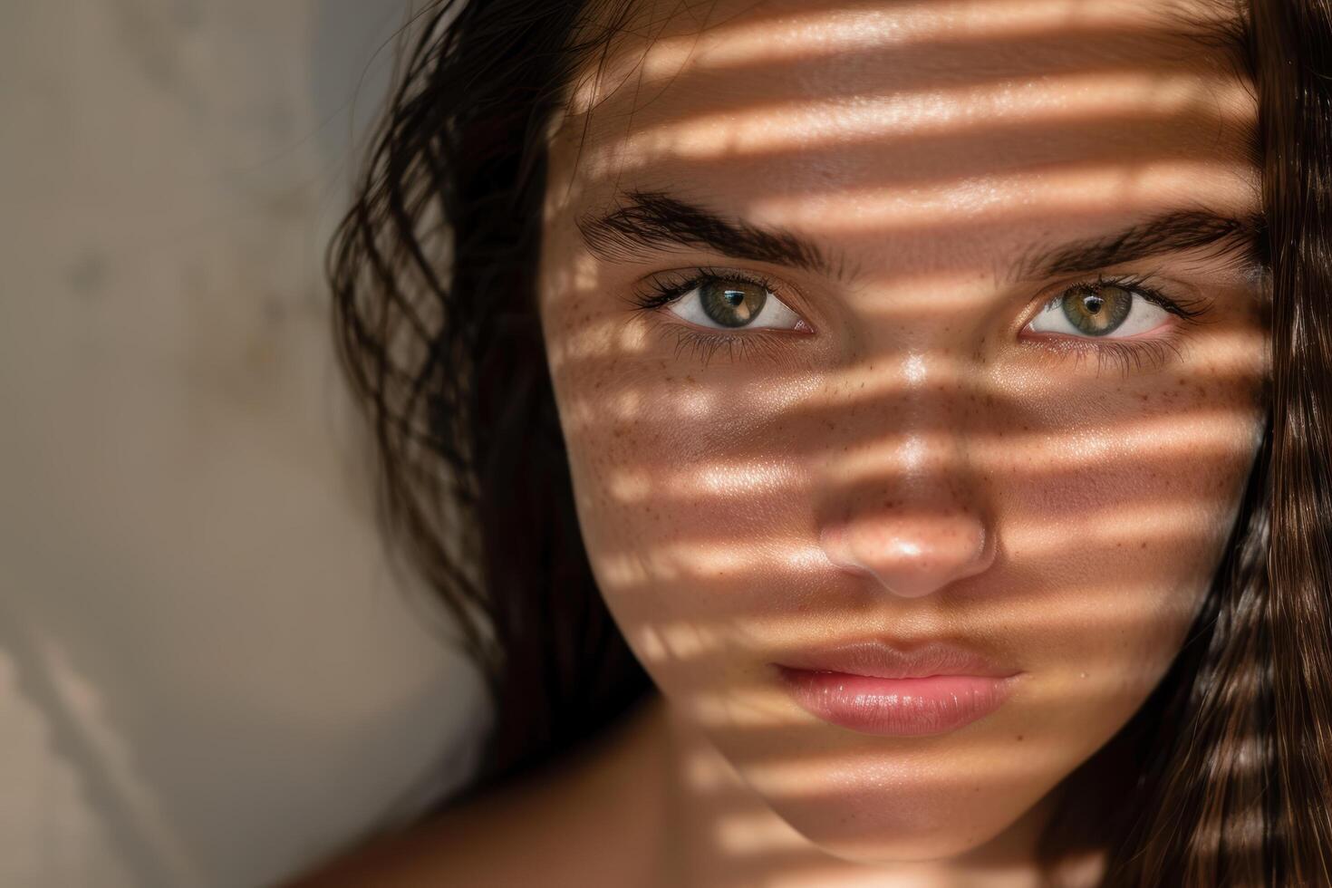 Intriguing face with dramatic lighting photo